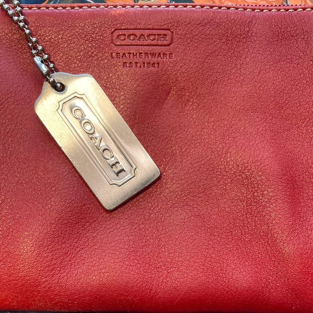 Coach RED wristlet - Picture 2 of 10